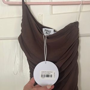 Princess polly Jacosta mini dress brown. Size 2. New with tags